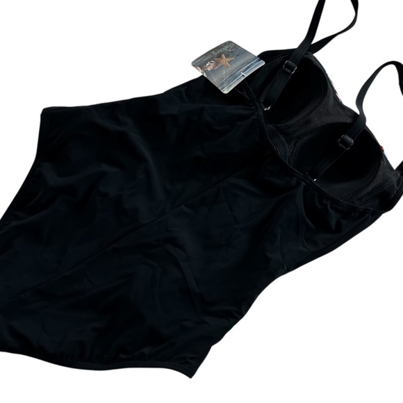 NWT Seekers Swimwear Multi Color Ruched One Piece size 8 - Picture 2 of 8